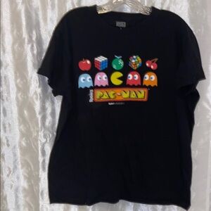 Black Pac-Man Short Sleeve Tee Women’s Size Large 🔥 B1